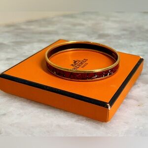 Hermes Red and Gold Bracelet